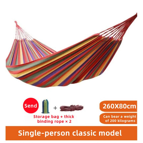 Adult Outdoor Swing, Thick Canvas Camping Hammock, Easy to Carry and Store, Making Your Outdoor Activities More Comfortable
