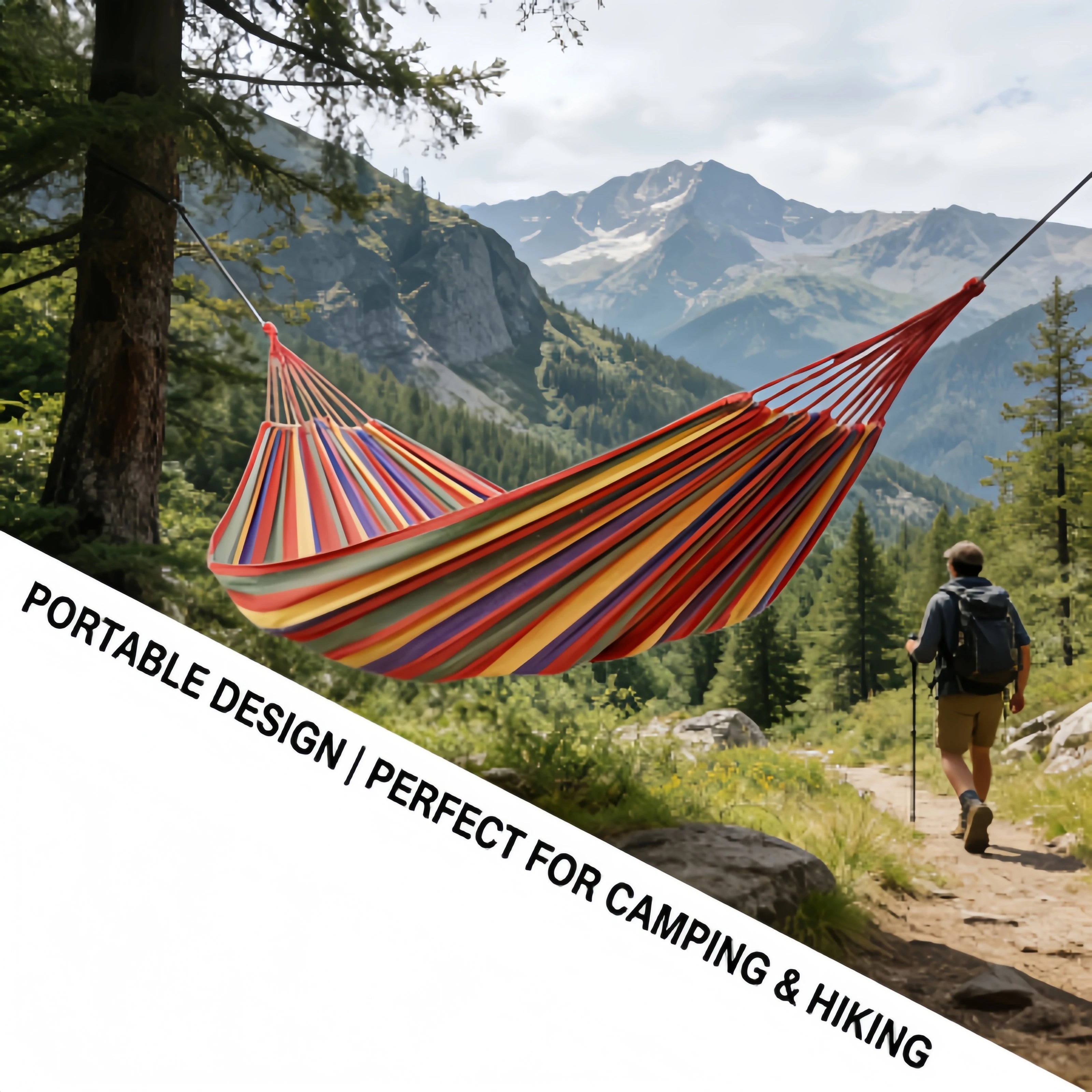 Adult Outdoor Swing, Thick Canvas Camping Hammock, Easy to Carry and Store, Making Your Outdoor Activities More Comfortable